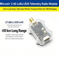 Module de transmission de données longue portée MicoAir LR24 2,4 GHz LoRa Telemetry Radio FHSS pour Pixhawk PX4 ArduPilot Drone RTK