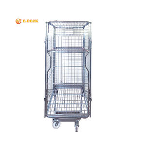 Hete Verkoop <span class=keywords><strong>4</strong></span>-zijdige Opvouwbare Beveiliging Duurzaam Transport Gegalvaniseerd Staaldraad Kooi <span class=keywords><strong>Trolley</strong></span> - Product Image 1