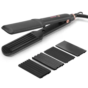 3d image hair imprinting iron hair straightener 4 kinds plates interchangeable wide plate flat iron