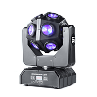 Projecteur LED à tête mobile 12x10W RGBW 4-en-1 180W, rotation infinie à 360°, DMX512, blanc neutre 4100K, dimmable 0-100%, en alliage d'aluminium, IP20