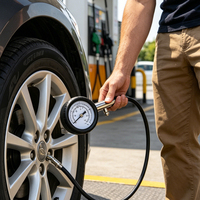 Tire Pressure Gauge 0-60PSI for Auto Shop, Brass Connection, Plastic Casing, 2.5% Accuracy Durable