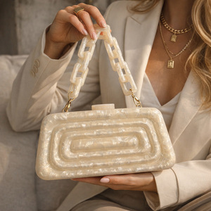Sac de soirée pour femme, pochette en acrylique, sac de mariage - Product Image 2
