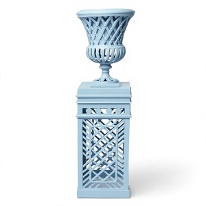 <b>Best</b> selling Lattice Cast Aluminum Royal Garden Urn Vase Planter with Pedestal for Indoor & Outdoor Home,Garden,Hotel Wedding - Product Image 2