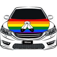 Housse de capot élastique personnalisée Trigender Gay Rainbow, en polyester réutilisable, pour exposition automobile et protection anti-poussière de base