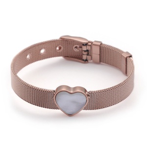 Pulsera de Cadena Simple con Forma de Corazón para Mujer, Accesorios de Moda, Joyería Decorativa Personalizada, Pulsera de Oro - Product Image 4