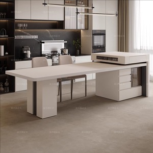 รูปทรงโค้งร่วมสมัยพร้อมประกอบตู้ครัวเคลือบด้วยเกาะ - Product Image 4