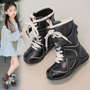Chaussures en cuir pour enfants, nouvelle mode britannique, chaussures pour garçons et filles, bottes élégantes pour enfants - Product Image 2