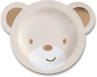 Ours en peluche 11 pouces assiette de fête mignonne vaisselle de fête de style moderne pour les pique-niques d'anniversaire de douche de bébé