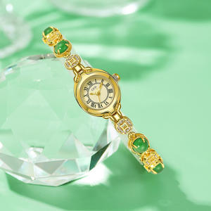 Montre à quartz simple et classique à disque en bambou avec ceinture en cuir pour dames montre rétro étanche - Product Image 1