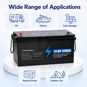 Baterai Lithium Isi Ulang Tenaga Surya Solid State LiFePO4 12V 200Ah 2560Wh Paket Baterai Sistem Penyimpanan Rumah - Product Image 6