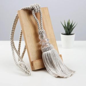 Attache de <span class=keywords><strong>rideau</strong></span> générique avec cordon de 22 cm de long et deux pièces pour chambre et salon (gris) - Product Image 2