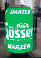 Écran LED P2 mobile circulaire en forme de canette de bière souple, indice de protection IP65, pour ascenseur, fonction SDK, signalisation de magasin de détail, écran incurvé