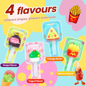 Bonbons gommeux en forme de nourriture mignons-Frites et sucettes à pizza avec bâtons pour sacs à cadeaux d'Halloween, friandises scolaires - Product Image 2
