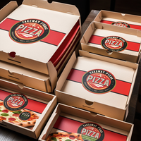 Boîtes à pizza écologiques en gros avec logo, 18 pouces (35 cm), pliables, personnalisées, gaufrage, échantillon gratuit, emballage pour frites et burgers