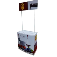 Comptoir promotionnel portable pliable rectangulaire en plastique PP pour la publicité et la dégustation en supermarché