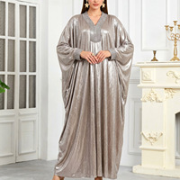Robe longue ample à col en V et manches chauve-souris ornées de diamants, grande taille, pour femme, idéale pour les soirées d'été, les fêtes et les bals de promo