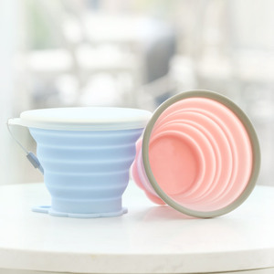 Bán Buôn 150Ml Thăng Hoa Ráp Có Thể Gập Lại Silicone Cup Pastel Camping Mug Ly Du Lịch Pocket Với Nắp - Product Image 4