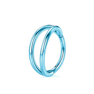 Piercing orecchino G23 titanio doppio cerchio incernierato segmento anello elica anello di Piercing ad alta gioielleria - Product Image 4