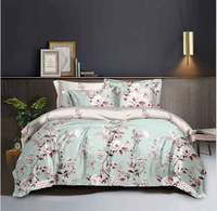 Parure de draps imprimée 4 pièces en microfibre douce de luxe à motif floral, vente en gros d'usine pour hôtels