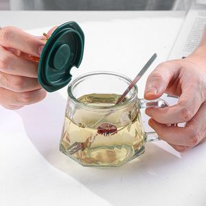 Taza de Vidrio de Alta Calidad Resistente al Calor con Asa de Corona y Tapa para Oficina o Niños - ¡Gran Oferta! - Product Image 5