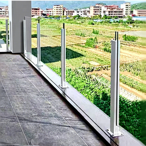 Balustrades en verre et acier inoxydable modernes personnalisées 2025, 50x50 mm, garde-corps de <span class=keywords><strong>terrasse</strong></span> avec installation facile pour balcon d'hôtel, escalier - Product Image 4