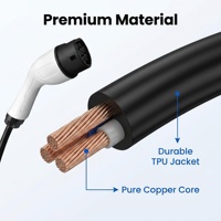 Câble de charge pour véhicule électrique Type 2 3,5 kW 7 kW 11 kW 22 kW, fil de cuivre pur, IP65, certifié CE/TUV, pour chargeur de véhicule électrique