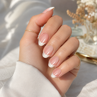 Y106 – Kit de faux ongles réutilisables de qualité supérieure, vente en gros, ongles artificiels blancs style French