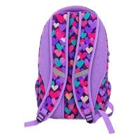 Sac à dos scolaire imperméable multi-compartiments de 17 pouces avec logo personnalisé, sacs de classe imprimés cœur, sac à dos scolaire pour filles et enfants