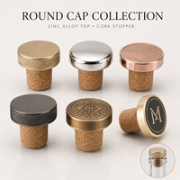 Bouchon de bouteille en métal pour whisky, bouchon en liège de chêne pour vin rouge, bouchon de bouteille en alliage de zinc