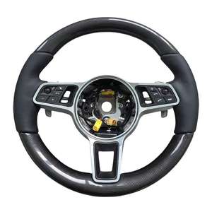 Volante de Cuero con Perforaciones de Carbono para <span class=keywords><strong>Porsche</strong></span> Cayman, Cayenne, Panamera, <span class=keywords><strong>Macan</strong></span>, Taycan, 718, 911, 955, 958, 970, 971, 991 - Product Image 2