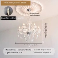 Lustre en cristal réglable en hauteur pour villa, bar, salle de banquet de mariage, hall d'hôtel, style romantique français pour toute la maison