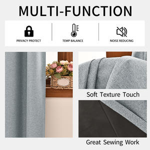 Cortinas Opacas Texturizadas <span class=keywords><strong>de</strong></span> Color Sólido DaiRui para Sala <span class=keywords><strong>de</strong></span> Estar, Cortinas 100% Bloqueadoras <span class=keywords><strong>de</strong></span> Luz, Aislantes Térmicas para Ventanas - Product Image 4