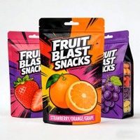 Sacs d'emballage haut de gamme personnalisés en PE écologique, étanches, avec fenêtre transparente et fermeture éclair, pour snacks de fruits secs (ananas)