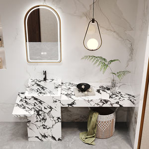 Lavabo <span class=keywords><strong>colonne</strong></span> en dalle de <span class=keywords><strong>pierre</strong></span> carrée [Designer Custom] pour hôtel/KTV, lavabo créatif et minimaliste - Product Image 1