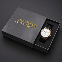 Carton coulissant de luxe avec logo personnalisé pour bijoux et montre-bracelet Emballage de boîte-cadeau recyclable avec doublure en éponge de stratification mate