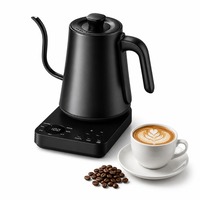Bouilloire électrique à col de cygne haute puissance 1200W, chauffe rapide, contrôle de la température, cafetière en acier inoxydable, théière à goutte pour la maison