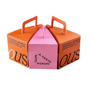 Xách tay tam giác bánh nướng món tráng miệng Mousse đóng gói hộp với mini HD cửa sổ vật nuôi cho thực phẩm vận chuyển được làm từ giấy các tông - Product Image 5