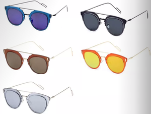 2022 nuevas gafas de sol con logotipo personalizado para <span class=keywords><strong>mujer</strong></span> UV 400 marcos cuadrados superiores planos azules y rojos con gafas de sol de espejo <span class=keywords><strong>hexagonales</strong></span> grandes - Product Image 6