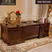Bureau d'écriture en bois massif de luxe 2m Style européen américain Bureau d'ordinateur pour bureau à domicile Bureaux d'ordinateur
