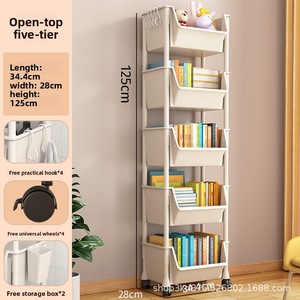 Scaffale portaoggetti in plastica da terra, mobile, per giocattoli per bambini, carrello con ruote per soggiorno e <span class=keywords><strong>cucina</strong></span>, scaffale multistrato - Product Image 6