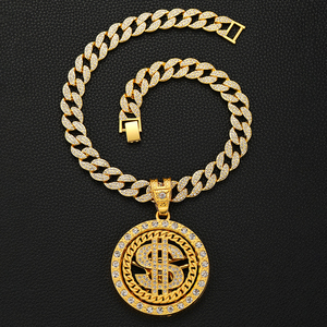 Collier avec pendentif dollar rotatif pour <span class=keywords><strong>rappeur</strong></span> hip-hop en gros pour hommes - Product Image 5