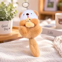 Porte-clés en peluche créatif, adorable pendentif loutre marine, jouet en peluche, poupée chat poisson, breloque de sac, petit cadeau
