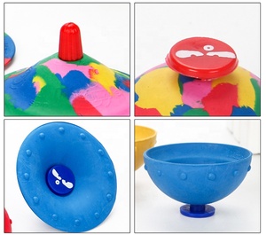 ฮิปฮอปปรากฏของเล่นยางที่มีสีสันลวงตาตีกลับชามปั่นด้านบนกระโดดครึ่งกำยำลูกกระโดดปอปเปอร์บอลสำหรับเด็ก - Product Image 4