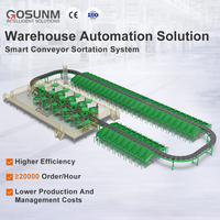 Solution complète d'automatisation d'entrepôt avec trieuse à courroies croisées, capacité de 20 000 pièces/heure, précision de 99,99 %
