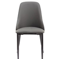 Chaise de salle à manger moderne et minimaliste en acier inoxydable avec revêtement en cuir, design durable pour salon, salle à manger, réception, réunion