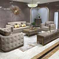 Ensemble de canapés en cuir véritable italien de luxe, canapé capitonné en cuir de vachette pleine fleur haut de gamme avec structure en bois massif pour villa et penthouse
