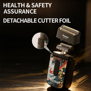For KM-T417 Household Hairdresser Double Blade Electric Shaver Cordless Rechargeable Facial Beard <strong>Razor</strong> <strong>Foil</strong> Men's - Product Image 4