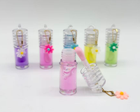 Gloss à lèvres liquide minéral végétal de haute qualité, translucide, hydratant, parfumé aux fruits, avec porte-clés mignon, repulpant et vitaminé