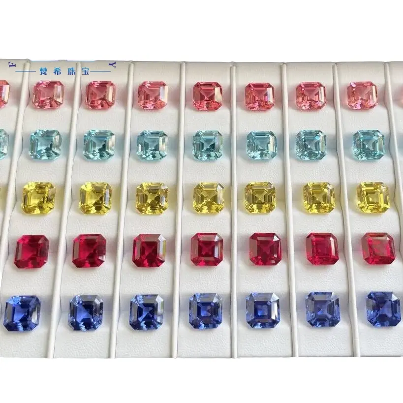 FANCY 제조업체 랩 그른 다이아몬드 GRC 인증 레드 루비 블루 옐로우 컬러 최고 품질 느슨한 애셔 컷 원석