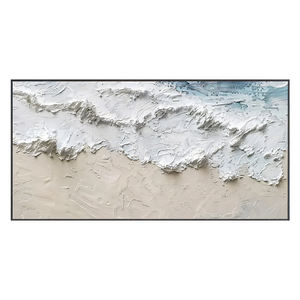 3D blanc plâtre Style toile peinture à l'huile Texture épaisse vague mur Art moderne exquis paysage marin décor abstrait Wabi Sabi <span class=keywords><strong>plage</strong></span> - Product Image 6